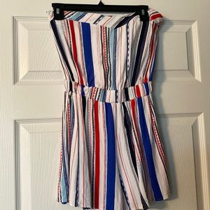 Small Strapless Striped Romper